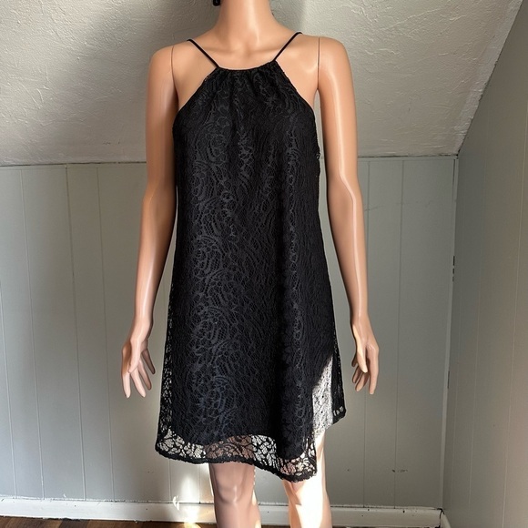ZARA Black Lace Tank Mini Dress Size Small - Picture 2 of 10